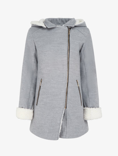 Manteau intérieur fourré - Gris - 1