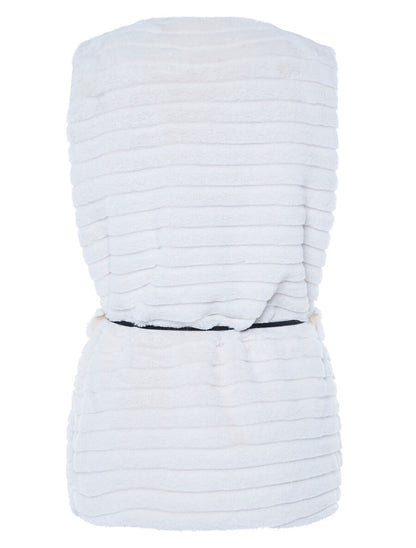 Gilet fausse fourrure sans manche - Blanc - 2