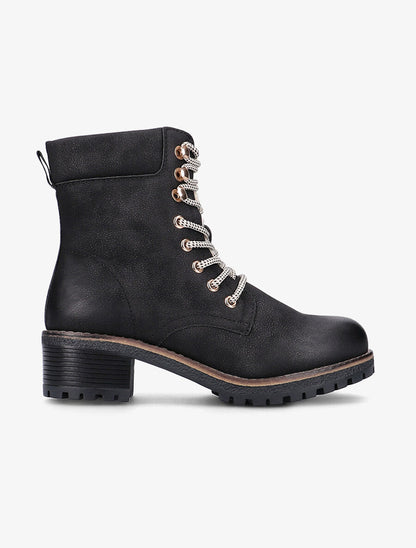 Boots à languette et intérieur duveteux - Noir - 1