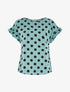 Blouse à pois et manches volantées - Turquoise - 1