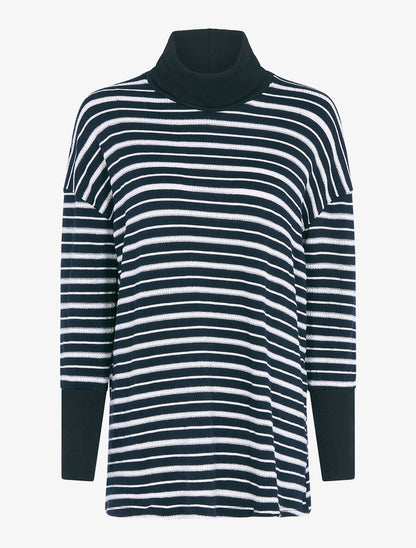 Pull à rayures irisées - Marine - 1