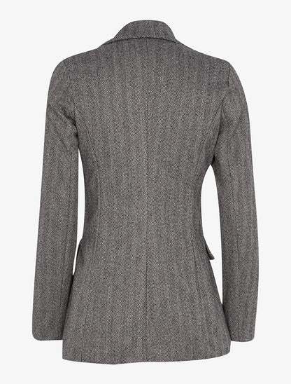 Veste croisé irisé à fines rayures - Gris clair - 2