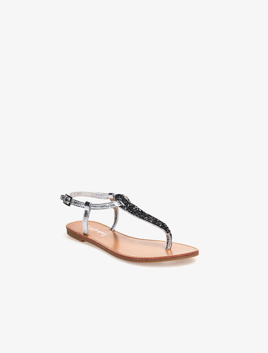 Nu-pieds pailletées - argent - 2