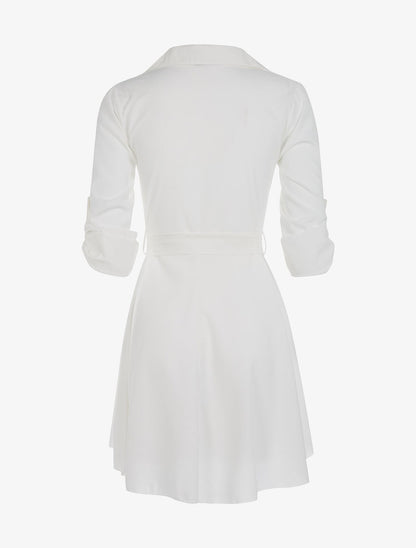 Robe chemise saharienne - blanc - 2