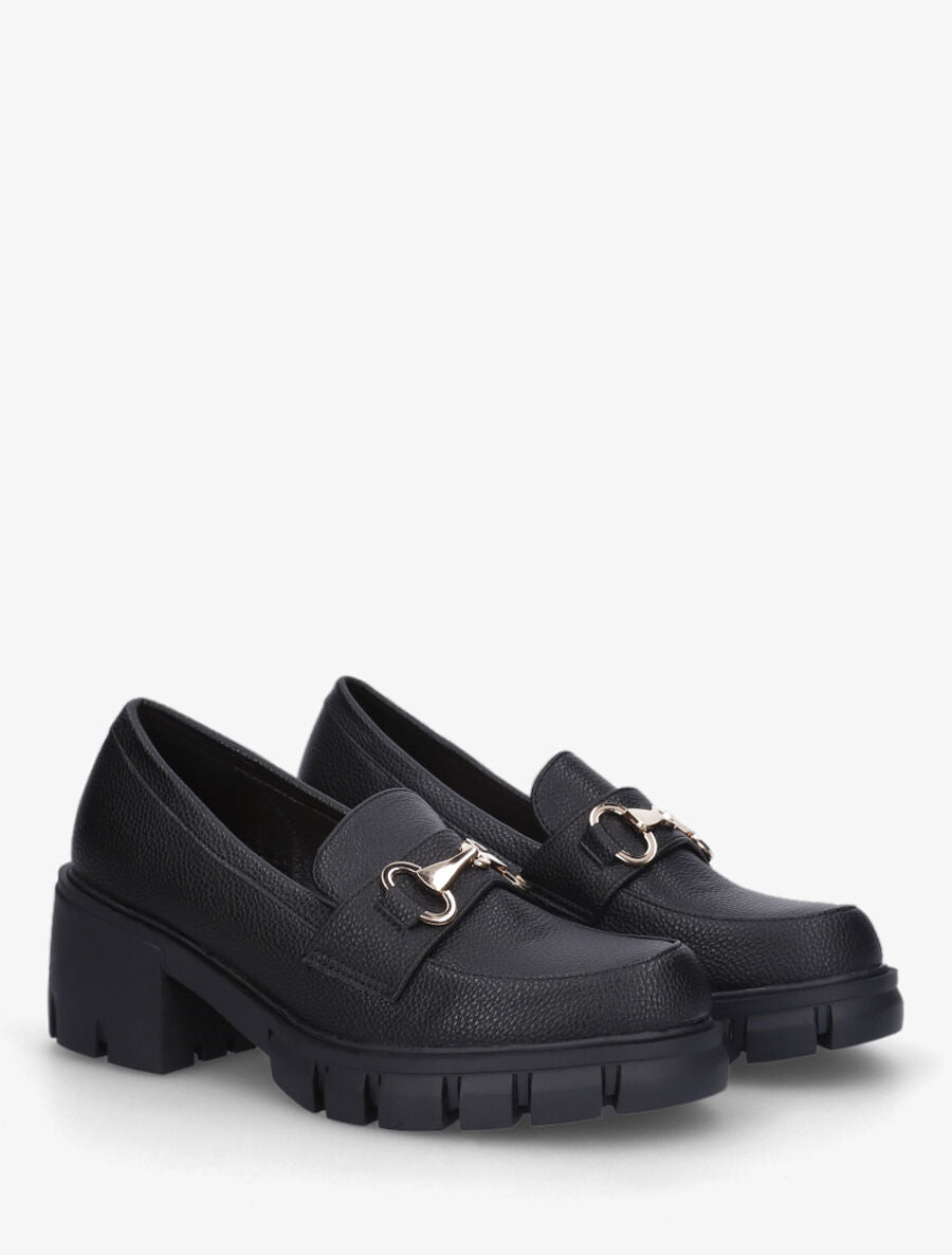 Mocassins chunky en simili - Noir - 4