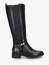 Bottes élastiquées à contrefort en croco - Noir - 1