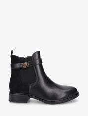 Bottines unies à contrefort en suédine - Noir - 1