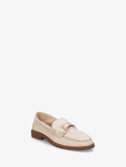 Mocassins en suédine à boucle métallique - Beige - 2