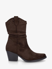 Bottines plissées en suédine - Chocolat - 1