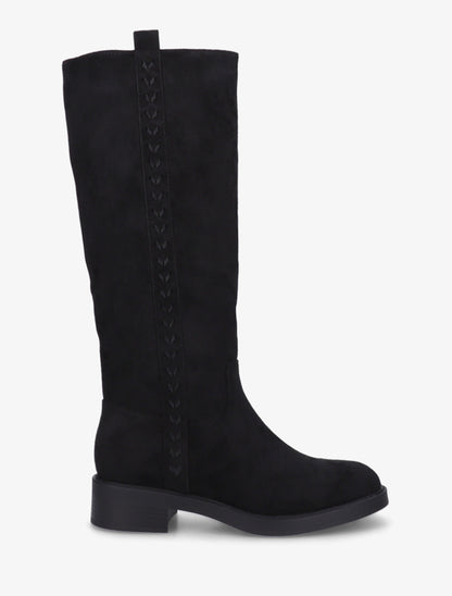 Bottes unies en suédine - Noir - 1