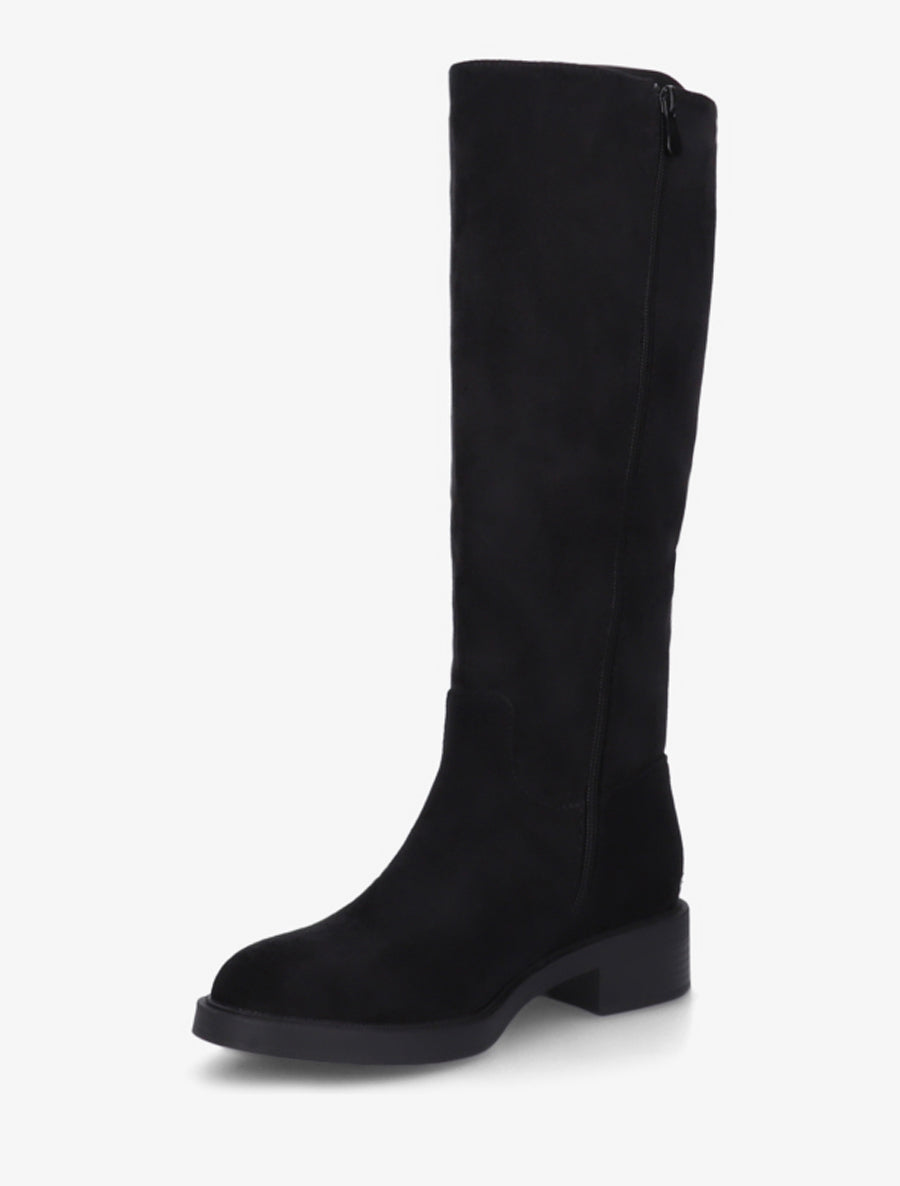 Bottes unies en suédine - Noir - 3