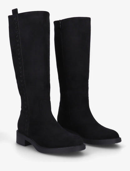 Bottes unies en suédine - Noir - 4