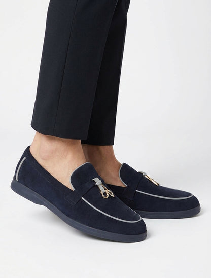 Mocasines de ante con hebilla decorativa - Marine