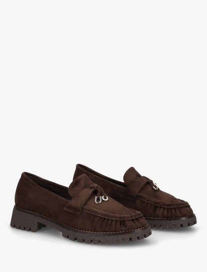 Mocassins en suédine à semelle crantée - Marron - 4