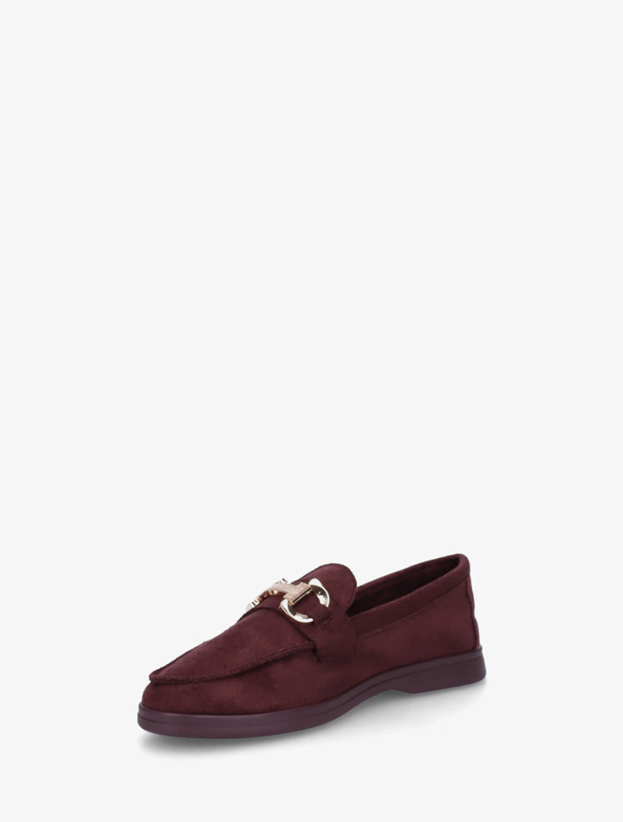 Mocassins unis en suédine - Lie de vin - 3