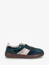 Sneakers à empiècement velours et semelle texturée - Vert sapin - 1
