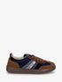 Sneakers à empiècement velours et semelle texturée - Marine - 1