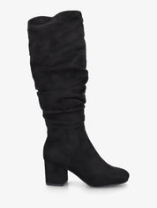Bottes plissées en suédine - Noir - 1
