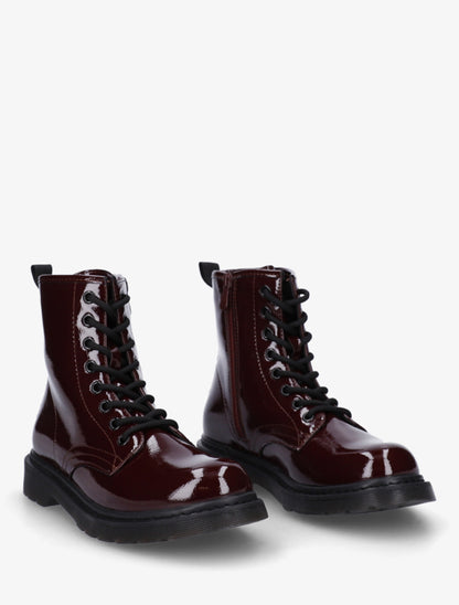 Bottines vernies à lacets - Bordeaux - 4