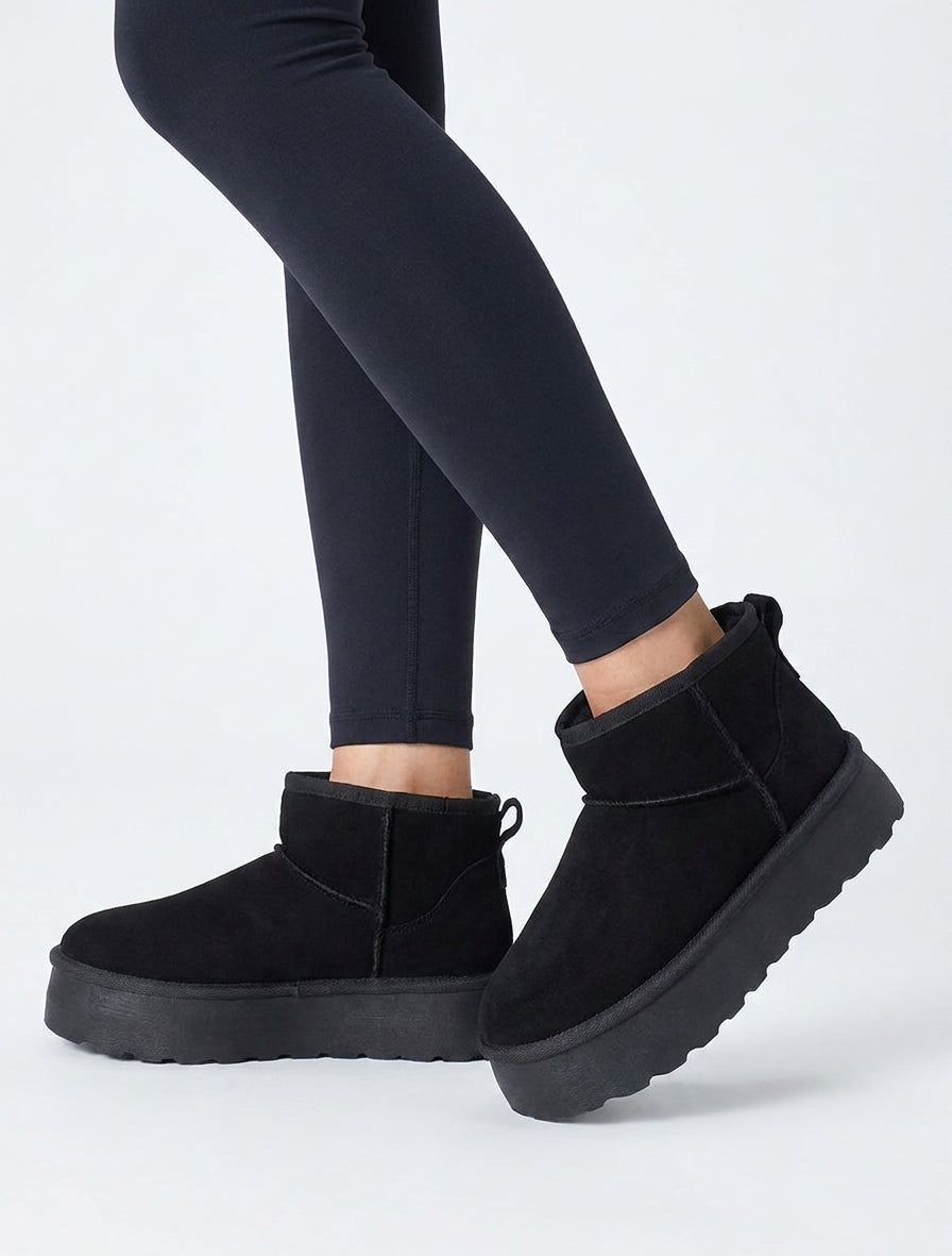 Botines forradas de ante - Negro