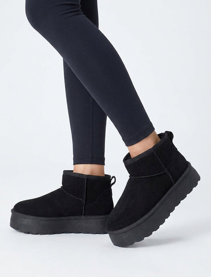 Botines forradas de ante - Negro
