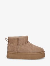 Bottines fourrées en suédine - Taupe - 1