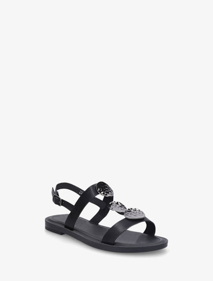 Nu-pieds à empiècements métal - Noir - 2