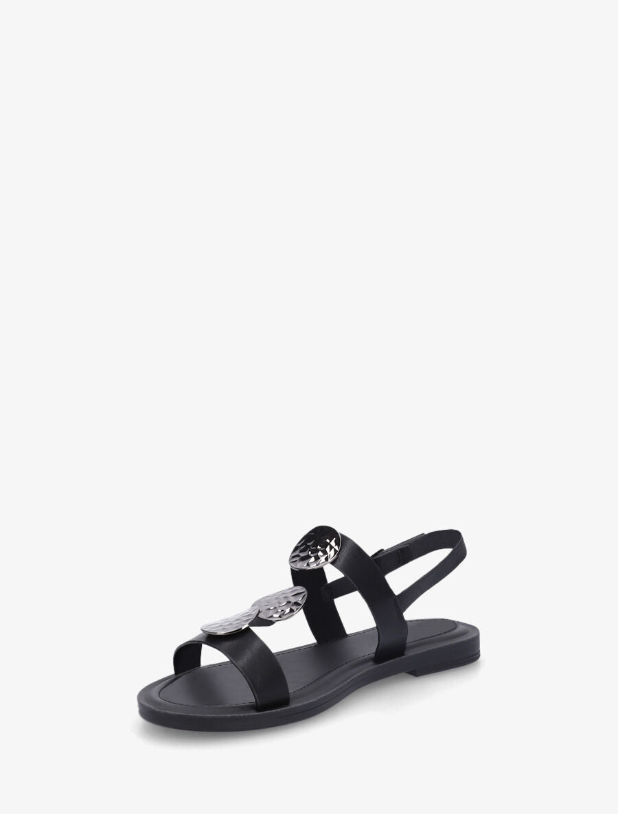 Nu-pieds à empiècements métal - Noir - 3