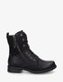 Bottines lacées à zip et empiècement python - Noir - 1