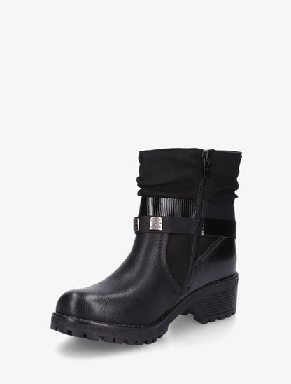Boots plissées à boucle - Noir - 3