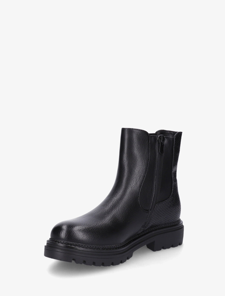 Bottines élastiquées à zip décoratif - Noir - 3