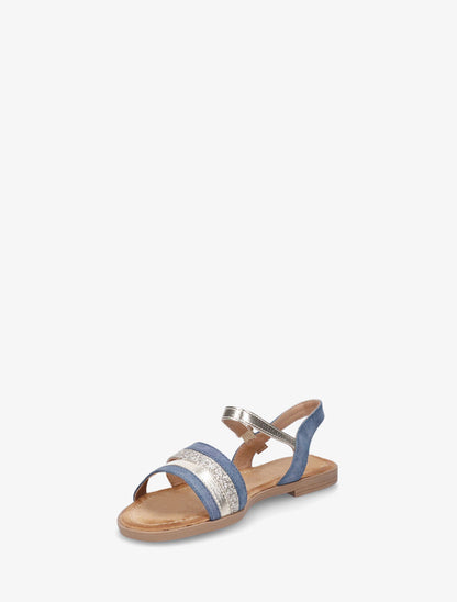 Nu-pieds à bride irisée et pailleté - Bleu - 4