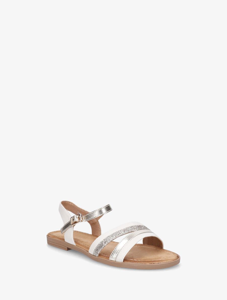 Nu-pieds à bride irisée et pailleté - Beige - 3