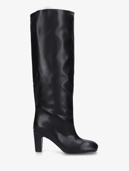 Bottes en simili à bouts ronds - Noir - 1