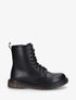 Boots montantes lacées en simili - Noir - 1