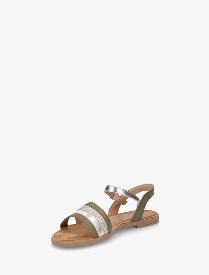 Nu-pieds à bride irisée et pailleté - Kaki - 4