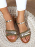 Nu-pieds à bride irisée et pailleté - Kaki - 1