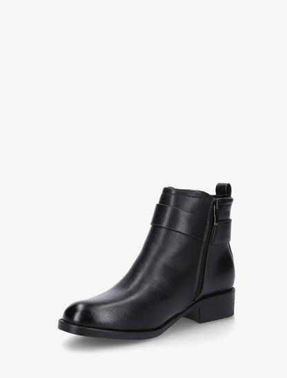 Bottines en simili à boucle métal fantaisie - Noir - 3