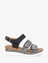 Sandales compensées en simili irisé à scratch - Noir - 1