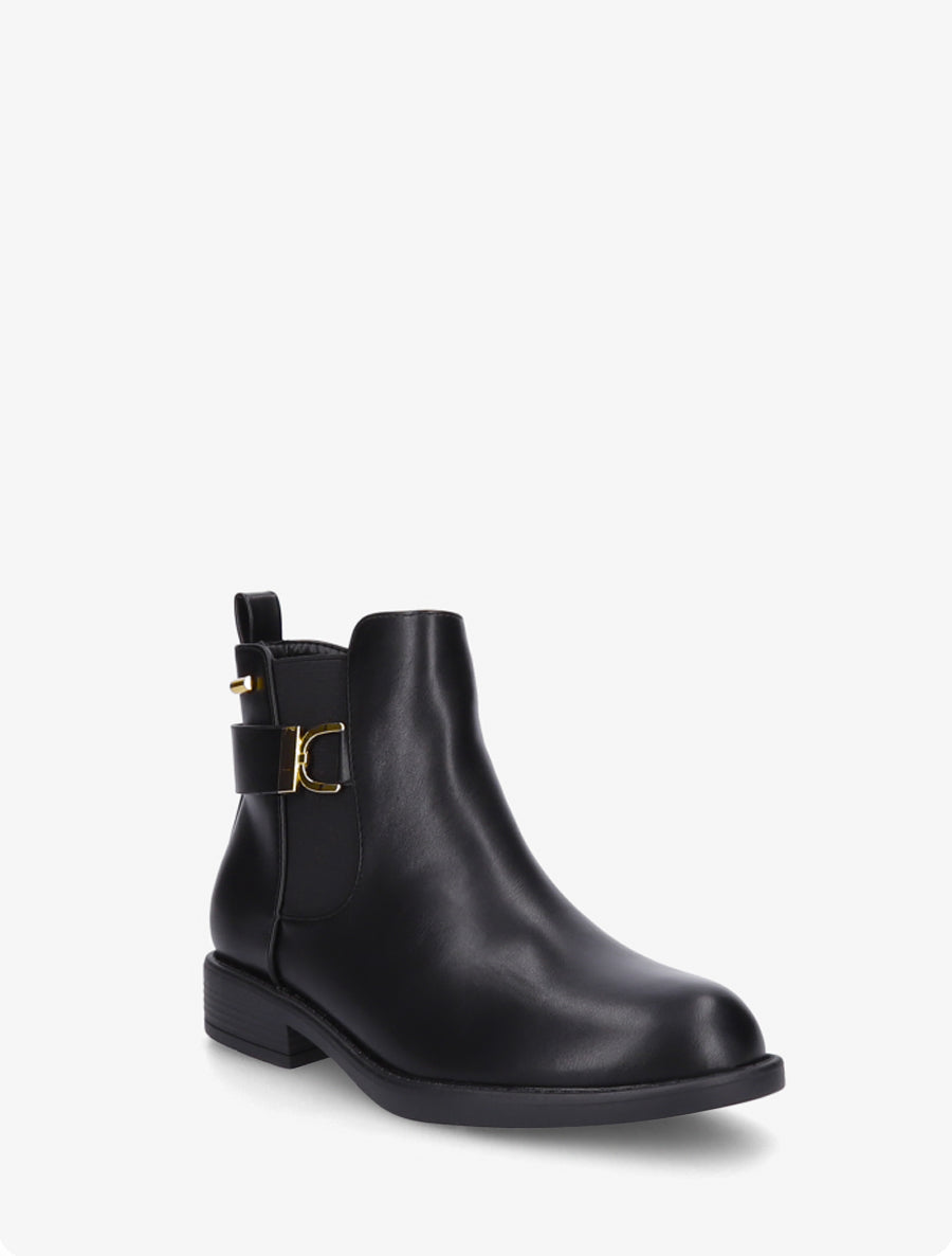 Bottines élastiquées à boucle métal et sangle - Noir - 2