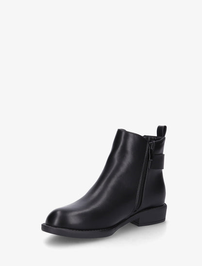 Bottines élastiquées à boucle métal et sangle - Noir - 3