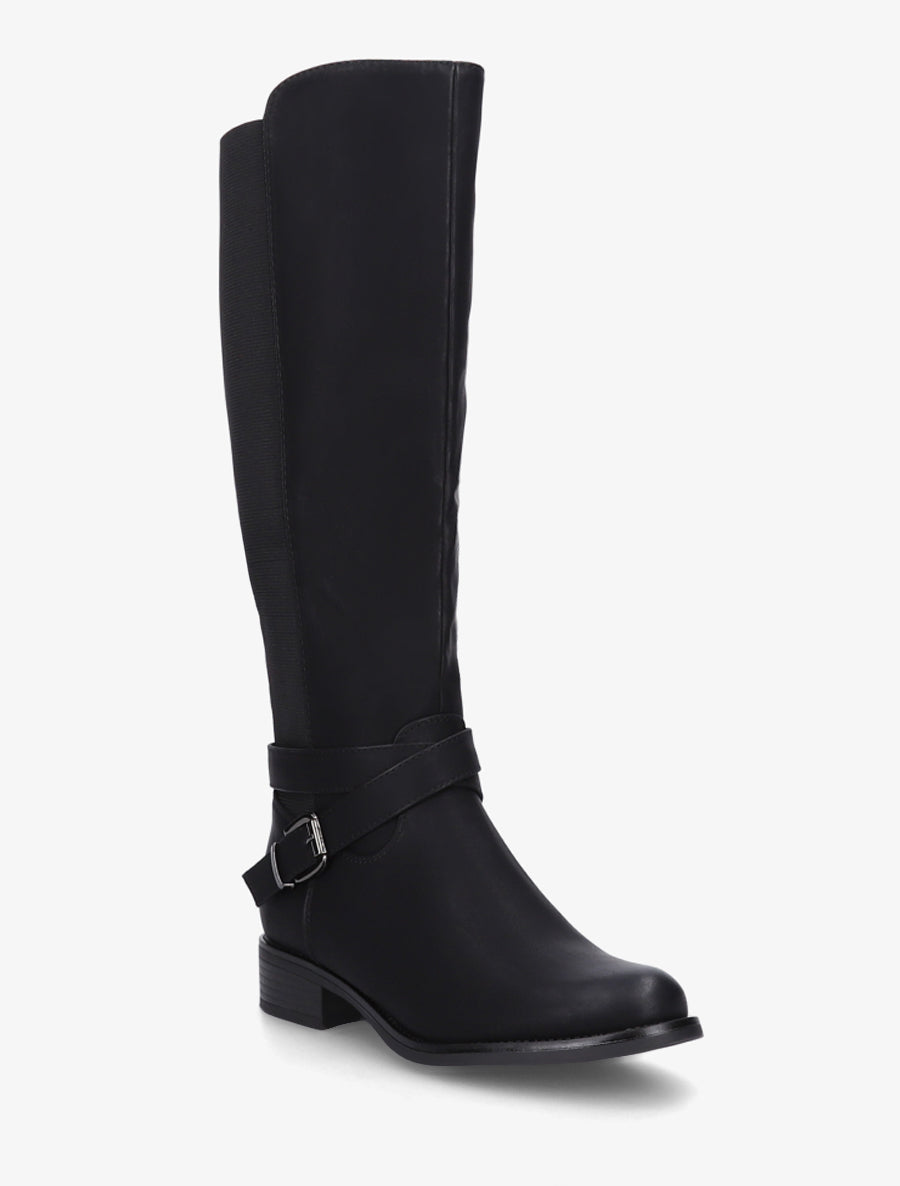 Bottes élastiquées à sangle et boucle - Noir - 2