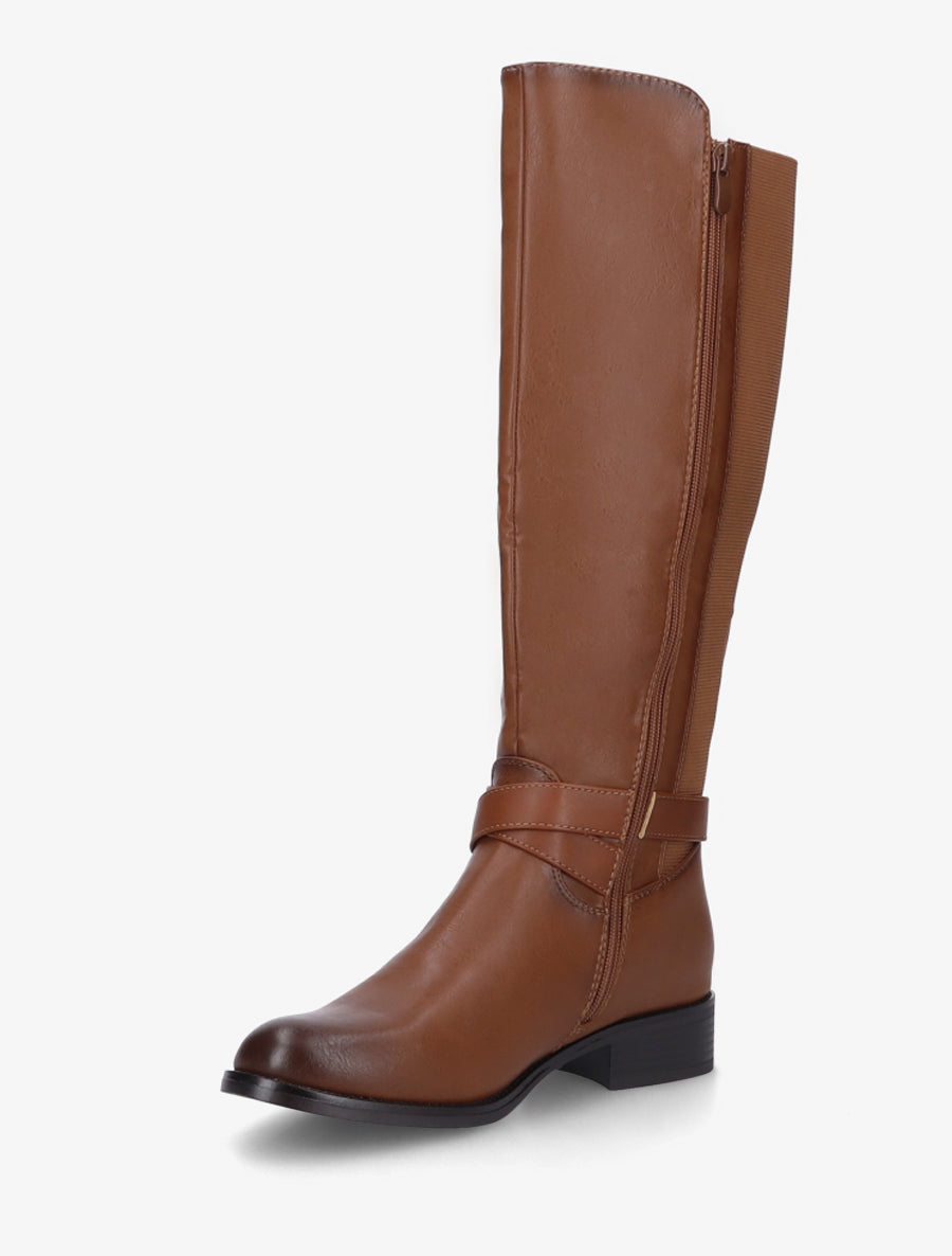 Bottes élastiquées à sangle et boucle - Camel - 3