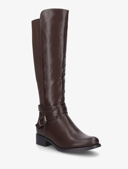 Bottes élastiquées à sangle et boucle - Marron - 2