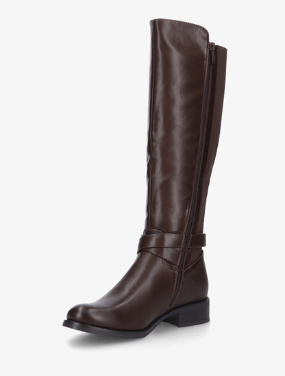 Bottes élastiquées à sangle et boucle - Marron - 3