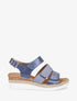 Sandales compensées en simili irisé à scratch - Bleu - 5