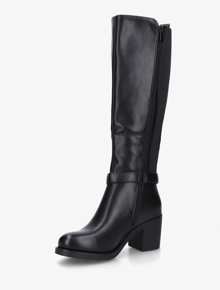 Bottes élastiquées à boucle métal - Noir - 3