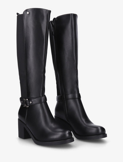 Bottes élastiquées à boucle métal - Noir - 4