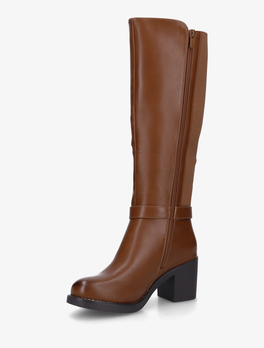 Bottes élastiquées à boucle métal - Camel - 3