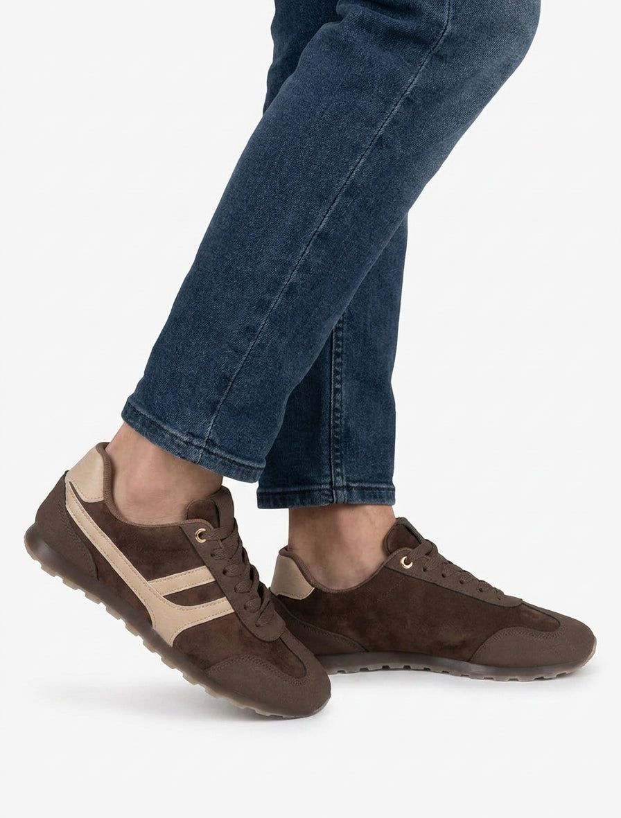 Zapatillas de gamuza unicolor - Marrón